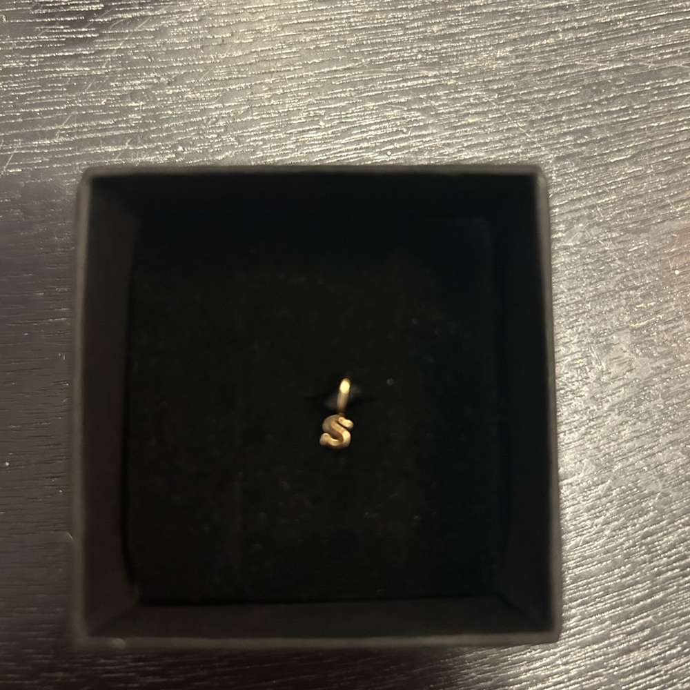 Catbird Tiniest Alphabet Charm, Yellow Gold